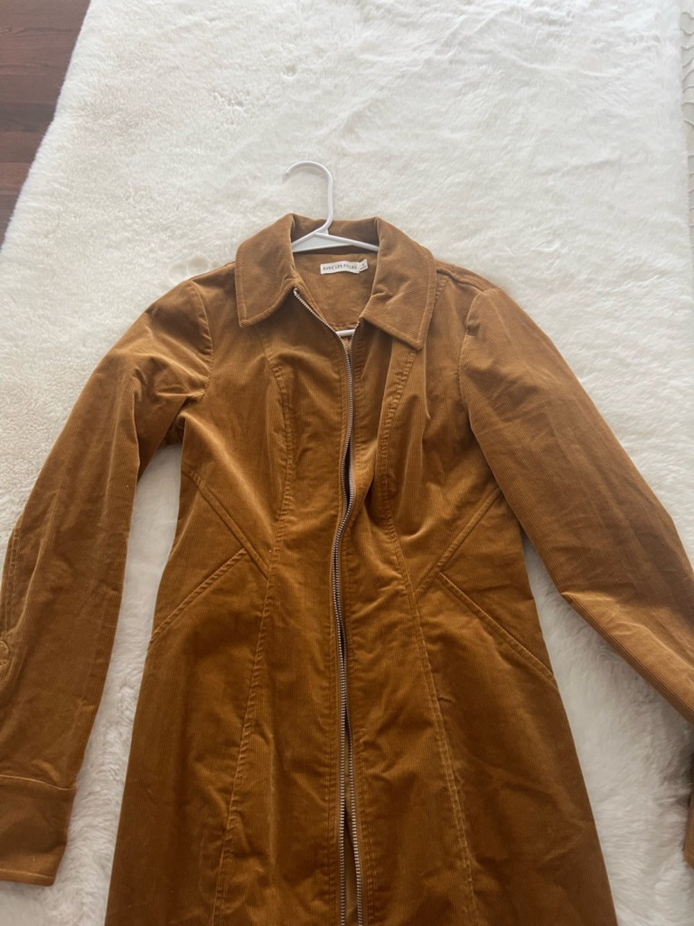 Avec Les Filles Corduroy Dress in Caramel Brown